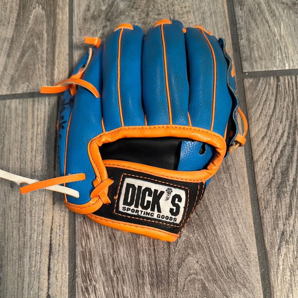 Blue and Orange Kids Baseball Glove
